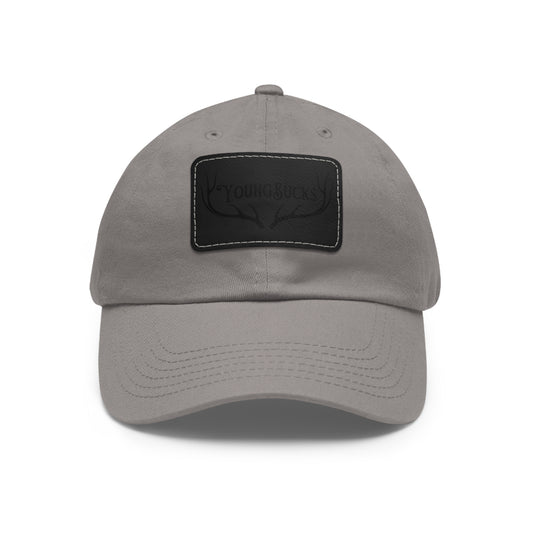 YoungBucks Dad Hat with Leather Patch (Rectangle)